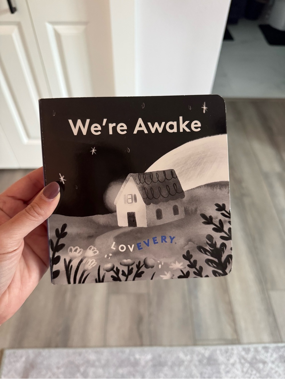 Lovevery 'We're Awake' Gray Board Book
